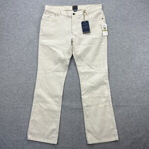 Polo Jeans Company Corduroy Pants Womens‎ 14 34x32 Cream Cords Wide Leg RL67 NEW